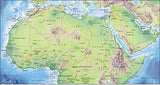 Photoshop JPEG Relief map and Illustrator EPS vector map collection Africa continent 8 maps