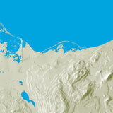 Mountain High Map # 103 nile delta low contrast colorized relief basd on political outline