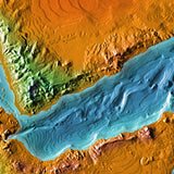 Mountain High Map # 104 ethiopia low contrast relief based on land and seafloor elevation