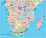 Mountain High Map # 105 africa south illustrator geopolitical view