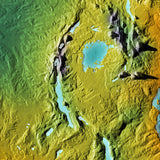 Mountain High Map # 105 africa south low contrast relief based on land and seafloor elevation