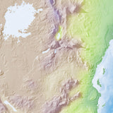 Mountain High Map # 106 africa east high contrast relief featuring land vegetation