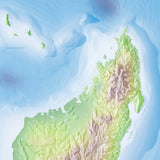 Mountain High Map # 107 madagascar high contrast relief featuring land vegetation