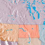 Mountain High Map # 204 usa low contrast colorized relief basd on political outline
