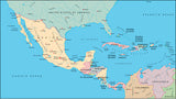 Mountain High Map # 205 central america illustrator geopolitical view