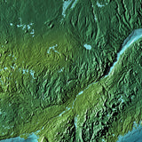 Mountain High Map # 209 usa neast low contrast relief based on land and seafloor elevation