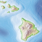 Mountain High Map # 210 hawaiian is high contrast relief featuring land vegetation