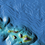 Mountain High Map # 210 hawaiian is low contrast relief based on land and seafloor elevation