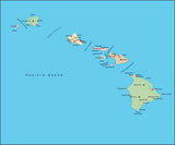 Mountain High Map # 210 hawaiian islands illustrator geopolitical view