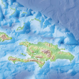 Mountain High Map # 211 caribbean west high contrast relief featuring land vegetation