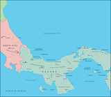 Mountain High Map # 212 panama illustrator geopolitical view