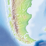 Mountain High Map # 215 south america south high contrast relief featuring land vegetation