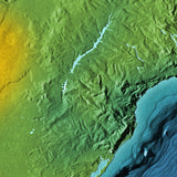Mountain High Map # 215 south america south low contrast relief based on land and seafloor elevation
