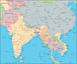 Mountain High Map # 304 central asia illustrator geopolitical view