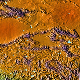 Mountain High Map # 304 central asia low contrast relief based on land and seafloor elevation