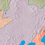 Mountain High Map # 305 china low contrast colorized relief basd on political outline