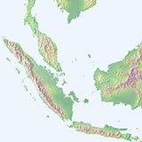 Mountain High Map # 309 indonesia high contrast relief featuring land vegetation