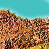 Mountain High Map # 311 turkey low contrast relief based on land and seafloor elevation