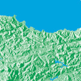 Mountain High Map # 311 turkey low contrast colorized relief basd on political outline