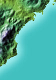 Mountain High Map # 313 korea low contrast relief based on land and seafloor elevation