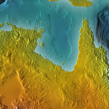 Mountain High Map # 402 australia low contrast relief based on land and seafloor elevation