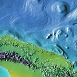 Mountain High Map # 404 new guinea low contrast relief based on land and seafloor elevation
