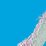 Mountain High Map # 502 europe eu low contrast colorized relief basd on political outline