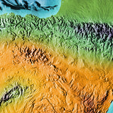 Mountain High Map # 504 iberia low contrast relief based on land and seafloor elevation