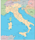 Mountain High Map # 506 italy illustrator geopolitical view