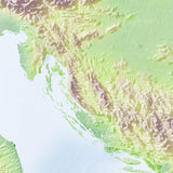 Mountain High Map # 507 balkans high contrast relief featuring land vegetation