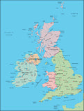 Mountain High Map # 513 british isles illustrator geopolitical view