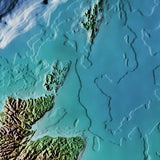 Mountain High Map # 513 british isles low contrast relief based on land and seafloor elevation