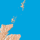 Mountain High Map # 513 british isles low contrast colorized relief basd on political outline