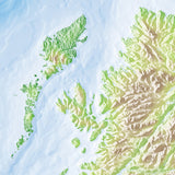 Mountain High Map # 515 scotland high contrast relief featuring land vegetation
