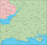 Mountain High Map # 518 england south illustrator geopolitical view