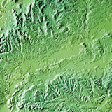 Mountain High Map # 518 england south low contrast relief based on land and seafloor elevation