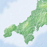 Mountain High Map # 519 england swest high contrast relief featuring land vegetation