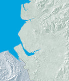 Mountain High Map # 520 wales low contrast colorized relief basd on political outline