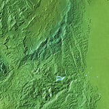 Mountain High Map # 521 england central low contrast relief based on land and seafloor elevation