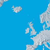 Mountain High Map # 601 atlantic ocean low contrast colorized relief basd on political outline