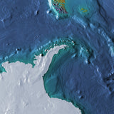 Mountain High Map # 613 antarctic 90w low contrast relief based on land and seafloor elevation
