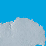 Mountain High Map # 614 antarctic 90e low contrast colorized relief basd on political outline