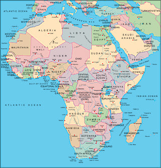 Illustrator EPS map of Africa continent