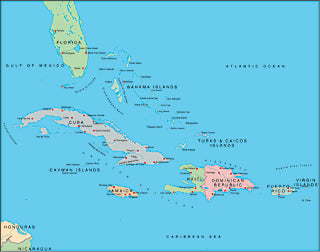 Illustrator EPS map of West Indies, Greater Antilles
