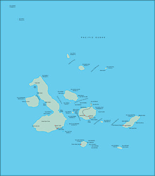 Illustrator EPS map of Galapagos Islands