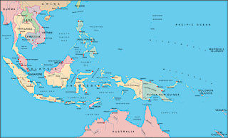 Illustrator EPS map of East Indies, Indonesia