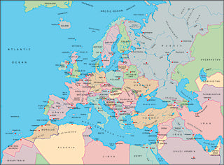 Illustrator EPS collection Europe continent maps