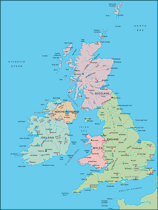 Illustrator EPS map of British Isles