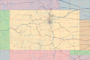 USA State EPS Map of Colorado