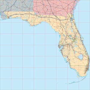 USA State EPS Map of Florida